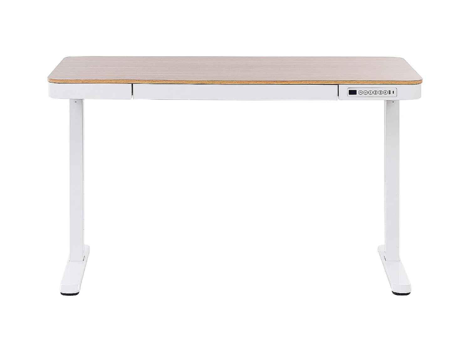 Verstellbarer Schreibtisch Holzoptik hellbraun / weiß 120 x 60 cm USB-Port Kenly