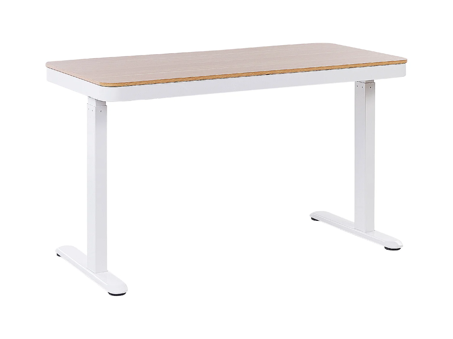 Verstellbarer Schreibtisch Holzoptik hellbraun / weiß 120 x 60 cm USB-Port Kenly