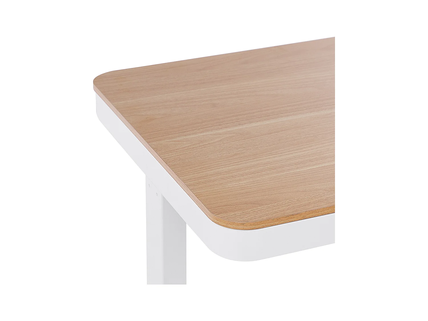 Verstellbarer Schreibtisch Holzoptik hellbraun / weiß 120 x 60 cm USB-Port Kenly