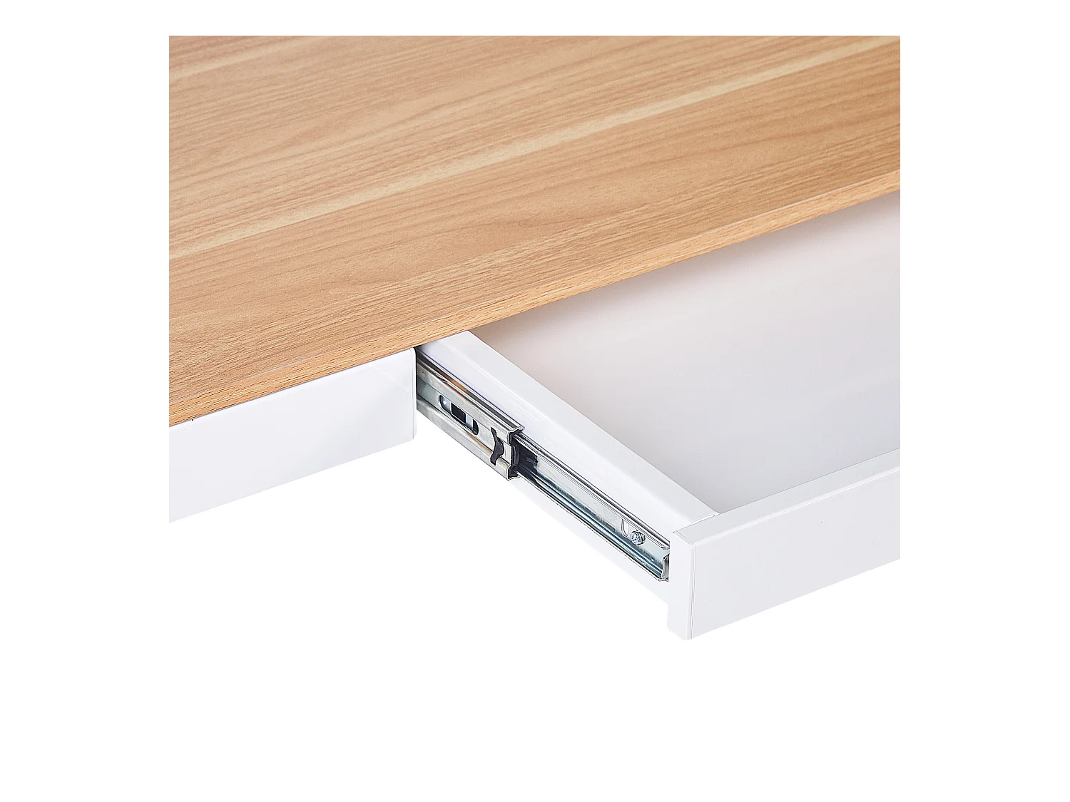Verstellbarer Schreibtisch Holzoptik hellbraun / weiß 120 x 60 cm USB-Port Kenly