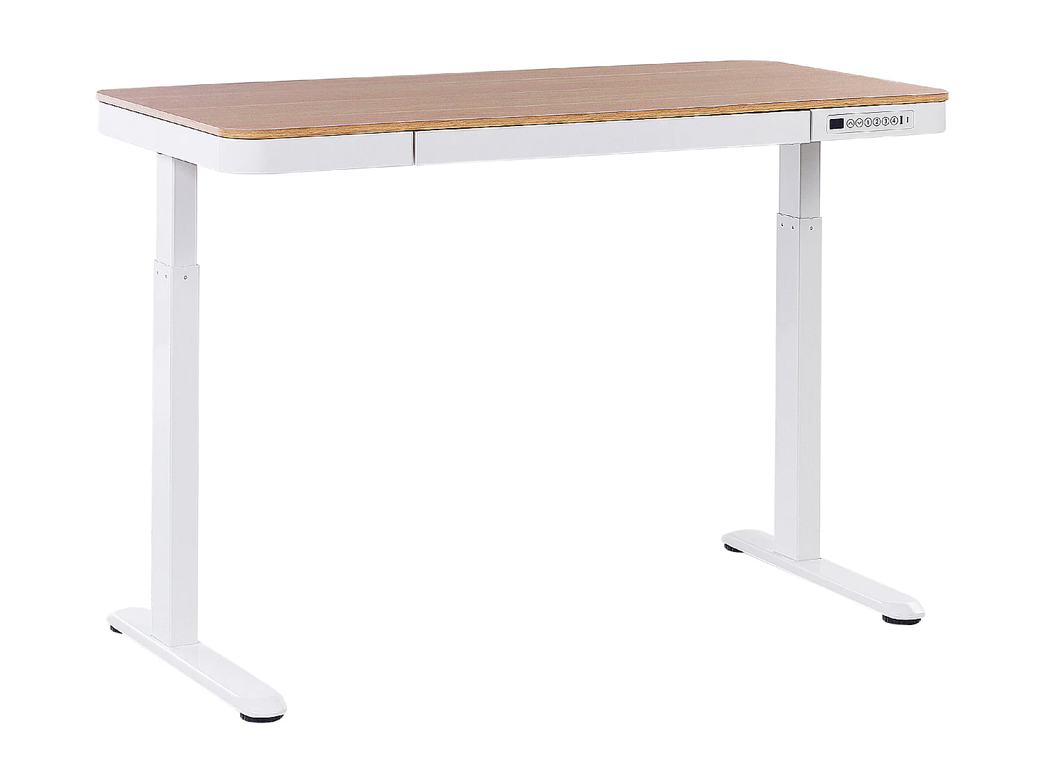 Bureau réglable en hauteur électriquement KENLY Marron/blanc 120 cm 60 cm avec port USB