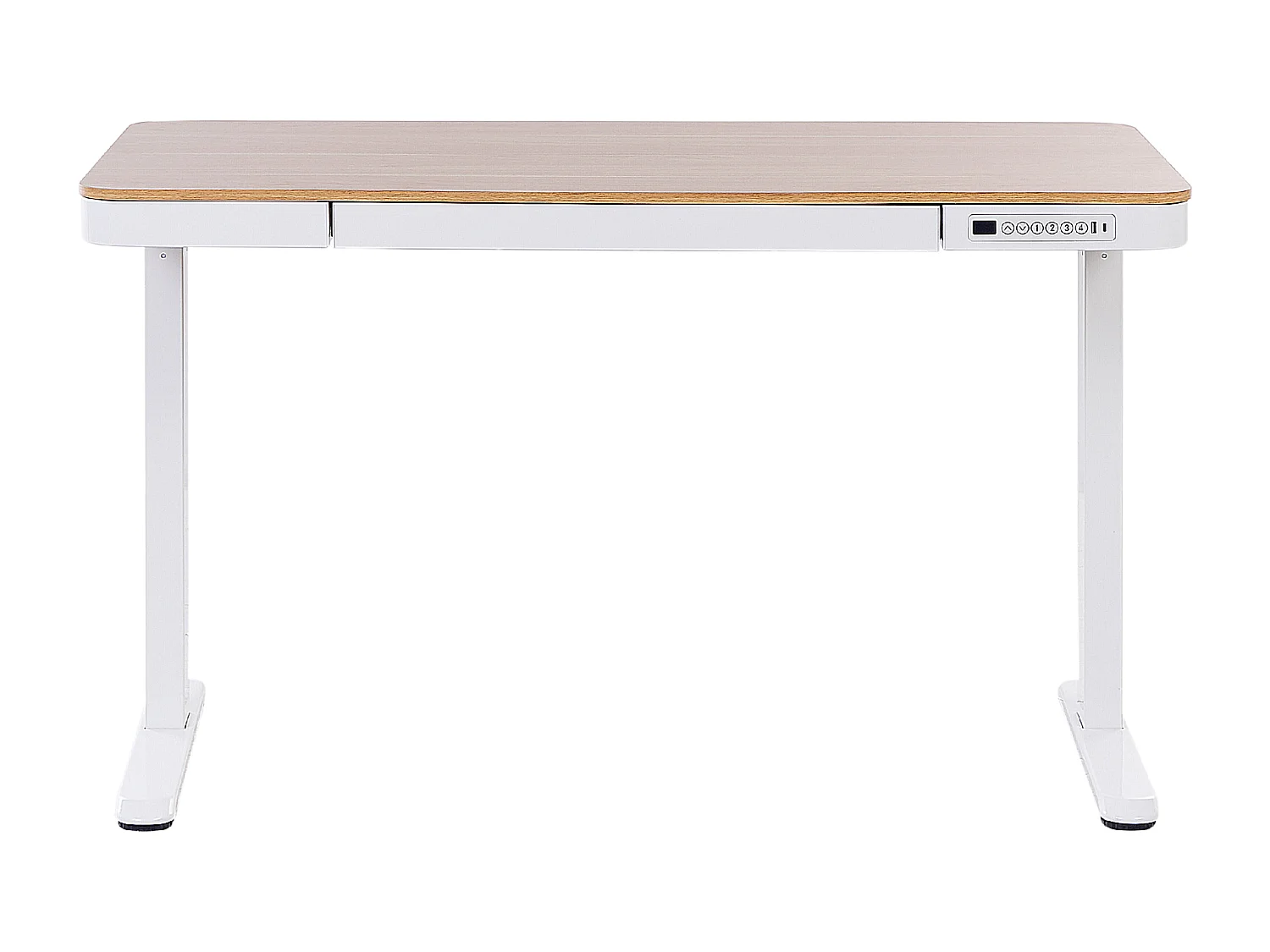 Bureau réglable en hauteur électriquement KENLY Marron/blanc 120 cm 60 cm avec port USB