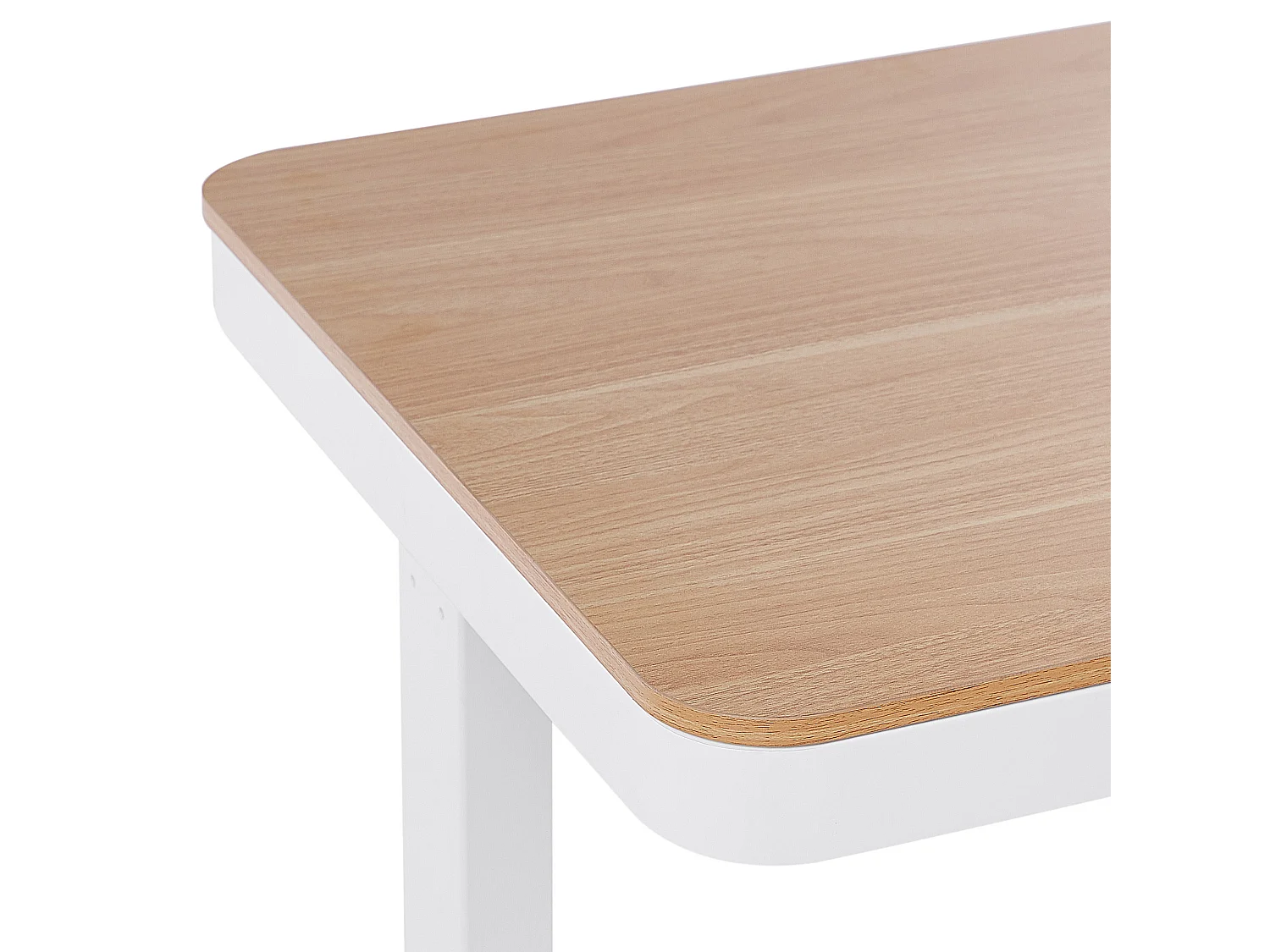Biurko regulowane elektrycznie 120 x 60 cm z portem USB jasne drewno z białym KENLY