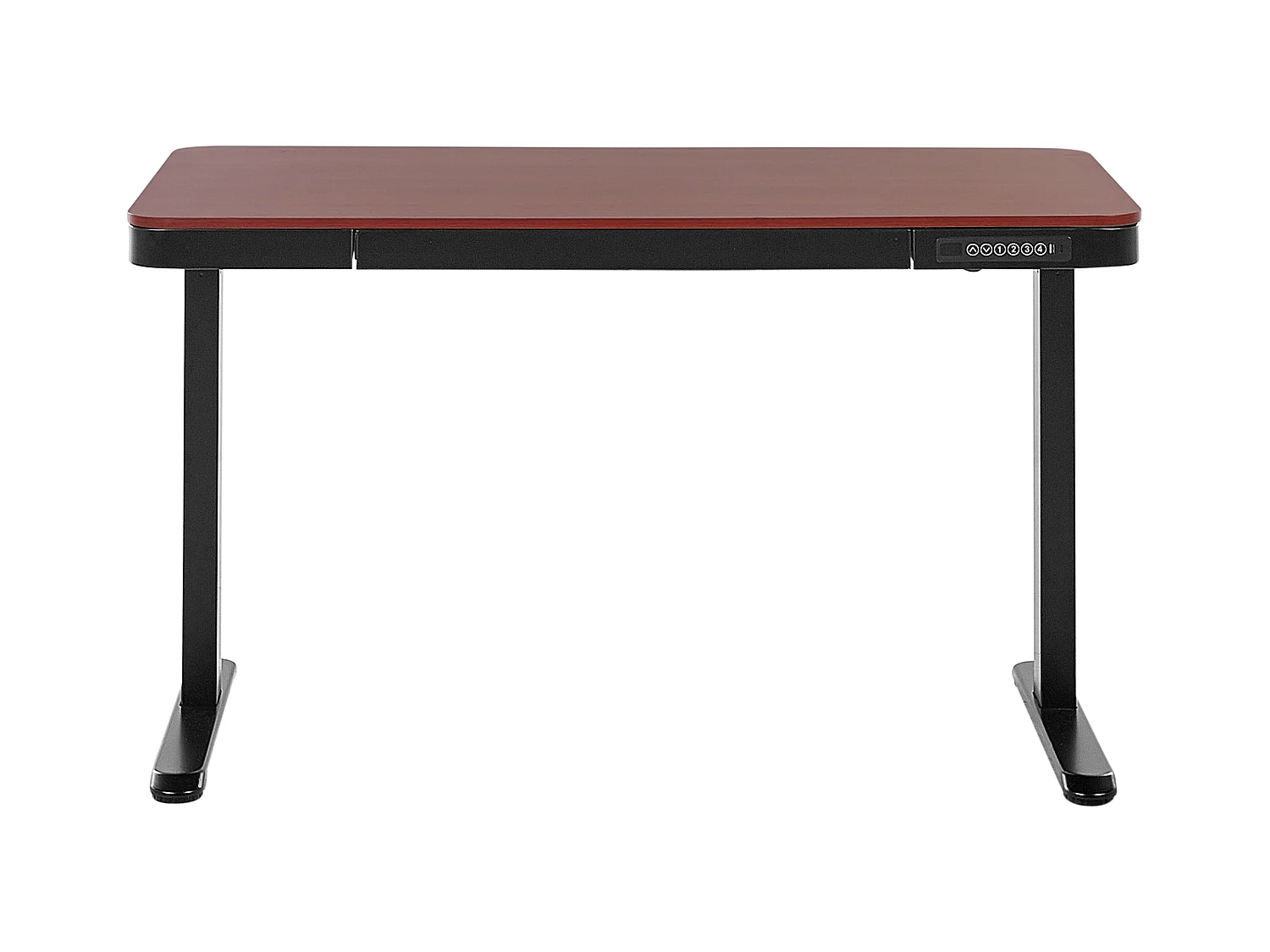 Escritorio de altura regulable eléctrico con puerto USB madera oscura/negro 120 x 60 cm KENLY