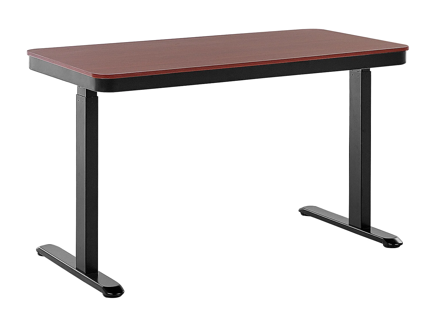 Schreibtisch verstellbar Holzoptik dunkelbraun / schwarz 120x60cm USB-Port Kenly