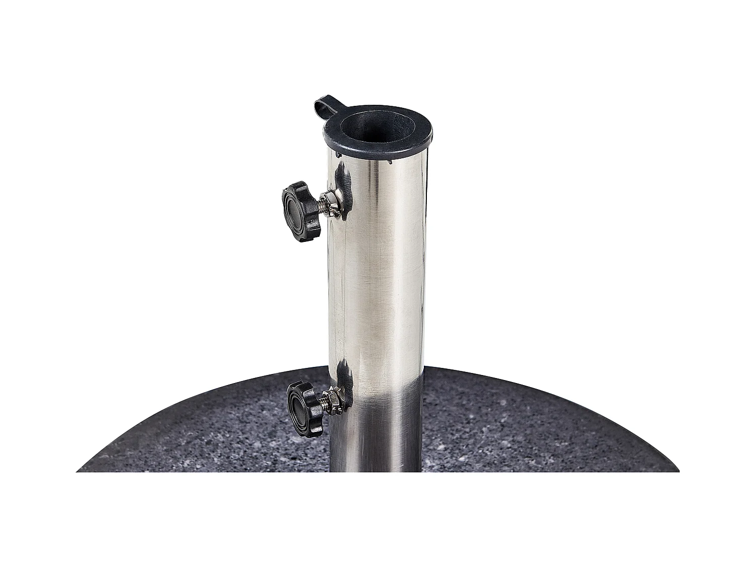 Garten Sonnenschirmständer Granit / Edelstahl rund schwarz ⌀ 45 cm Modern Ceggia