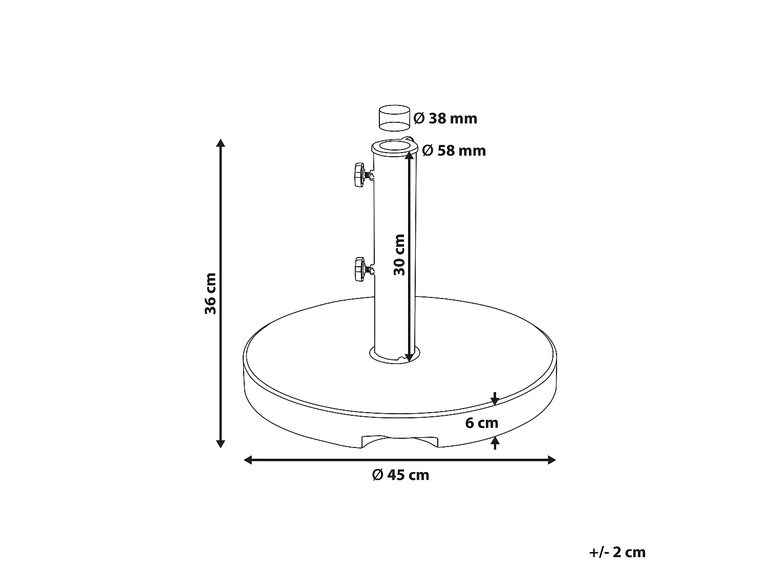 Base per ombrellone CEGGIA Grigio Rotonda 25 kg