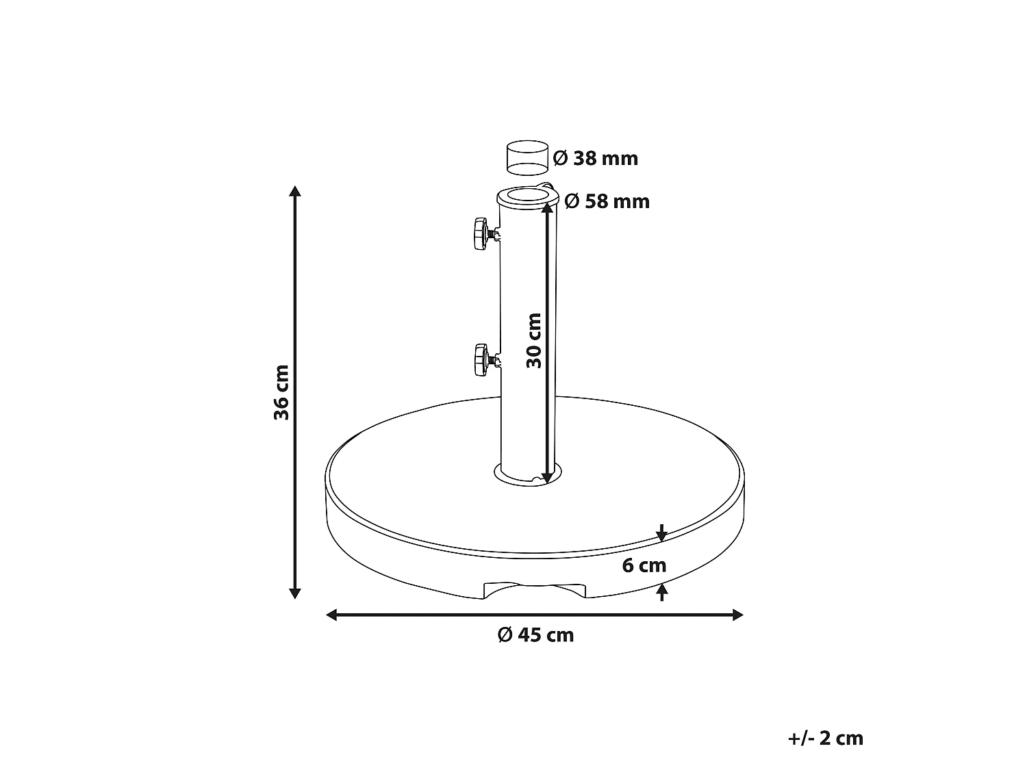 Garten Sonnenschirmständer Granit / Edelstahl rund grau ⌀ 45 cm modern Ceggia