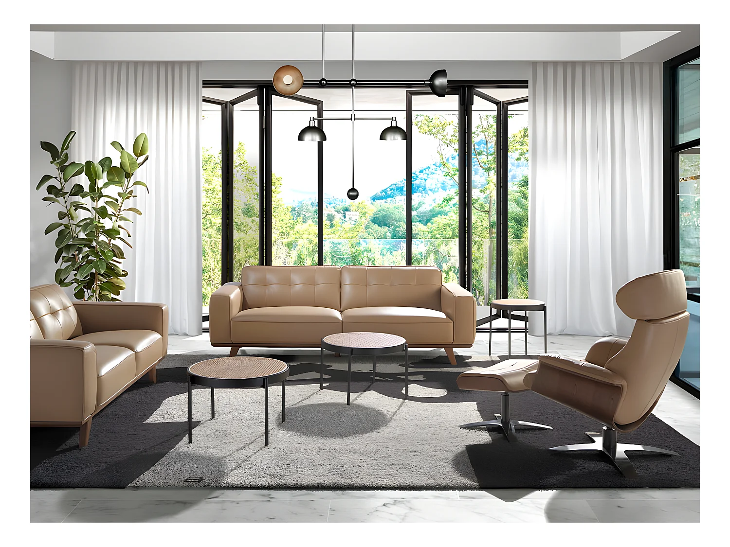 Sillón giratorio tapizado piel  5087 ANGEL CERDA