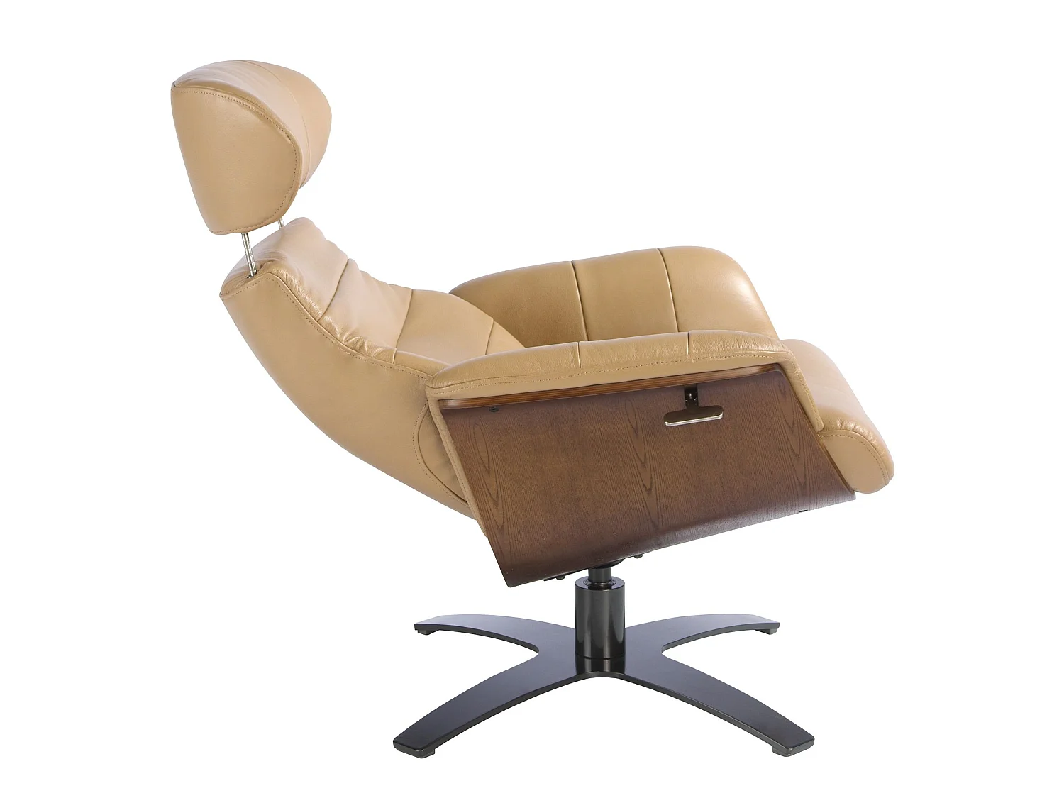 Sandfarbener Leder-Drehsessel 5087 ANGEL CERDA