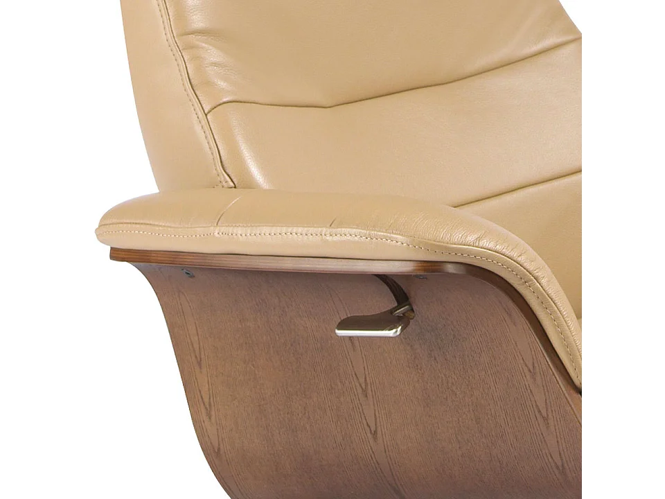 Sandfarbener Leder-Drehsessel 5087 ANGEL CERDA
