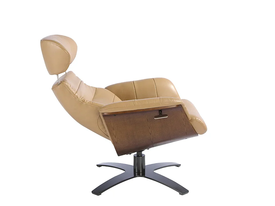Sandfarbener Leder-Drehsessel 5087 ANGEL CERDA