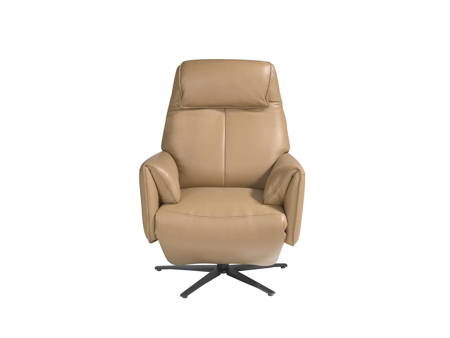 Drehsessel mit Relax-Mechanismus in sandfarbenem Leder  5086 ANGEL CERDA