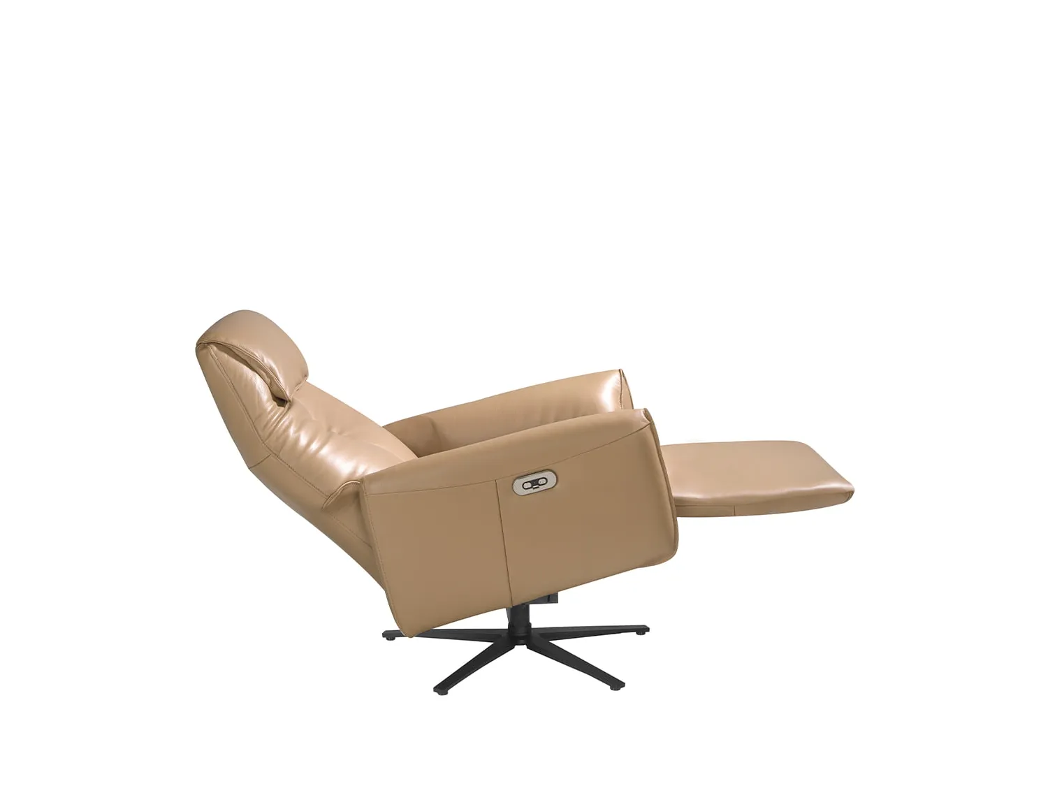 Drehsessel mit Relax-Mechanismus in sandfarbenem Leder  5086 ANGEL CERDA