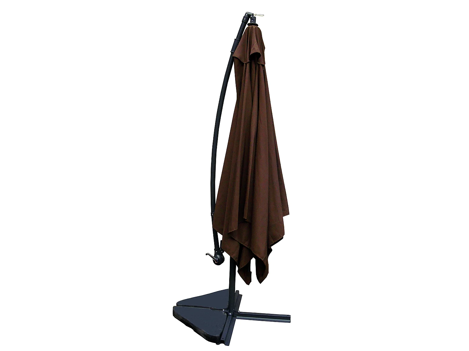 Parasol  marron déporté carré 3 x 3 m SOLENZARA