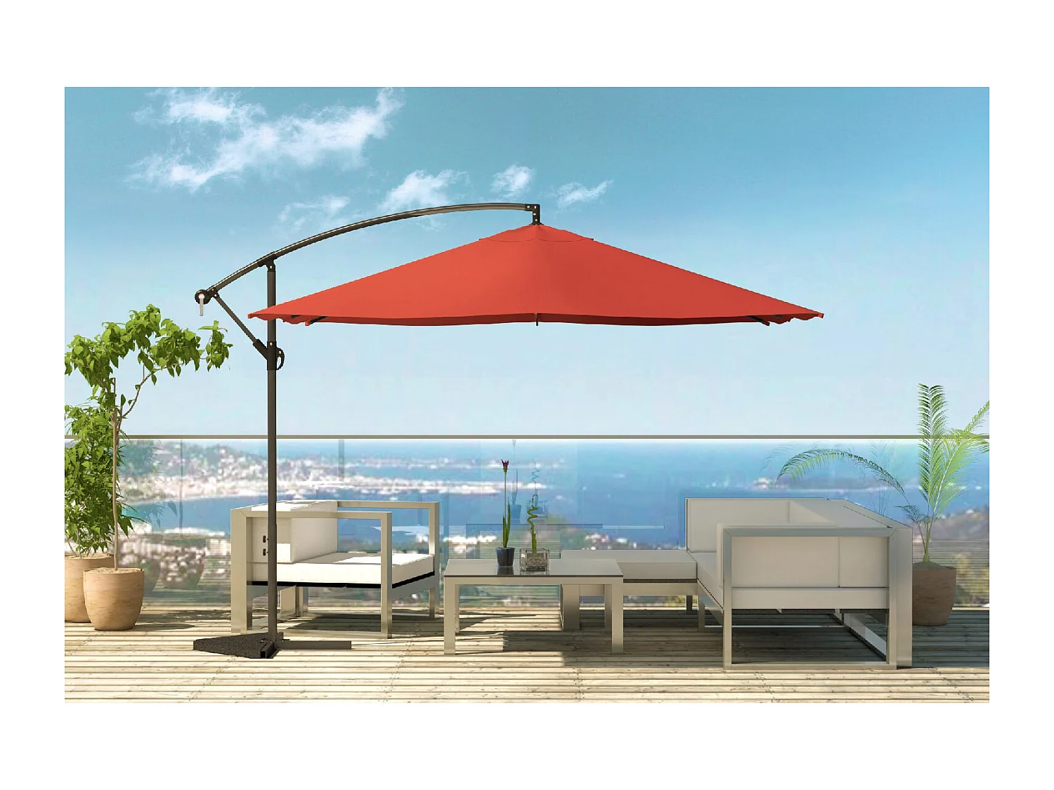 Parasol cuadrada terracota 3x3 metros SOLENZARA