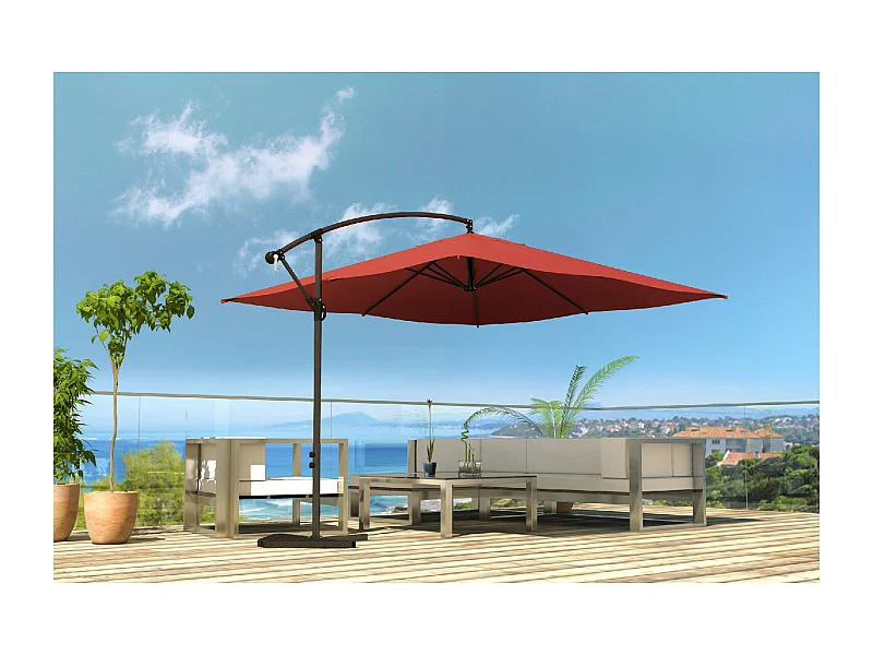 Parasol carré Solenzara terracotta 3x3 mètres SOLENZARA