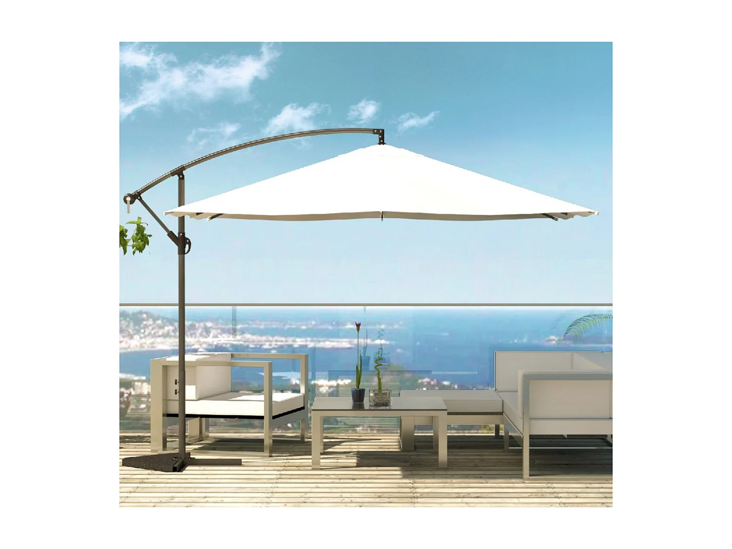 Parasol carré Solenzara écru 3x3mètres SOLENZARA