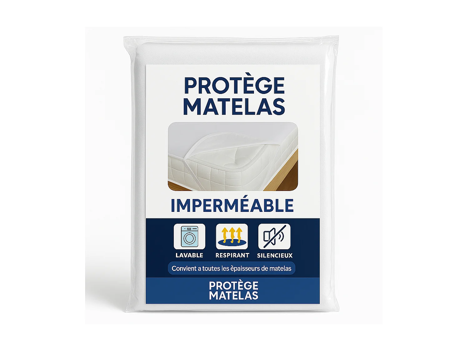 Protège Matelas 160x200 Imperméable – Lavable, Respirant et Silencieux – Convient à Toutes les Épaisseurs