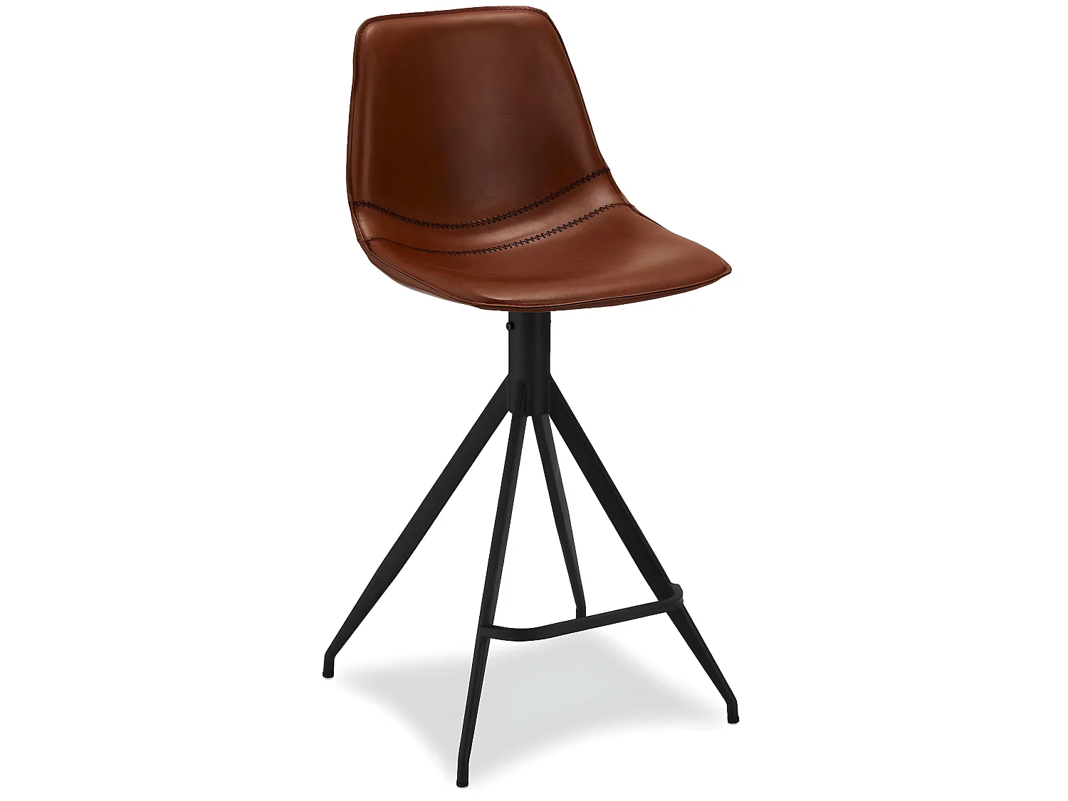 Barhocker Drehbar 2er Set Isabel - Kunstleder & Metall - Braun