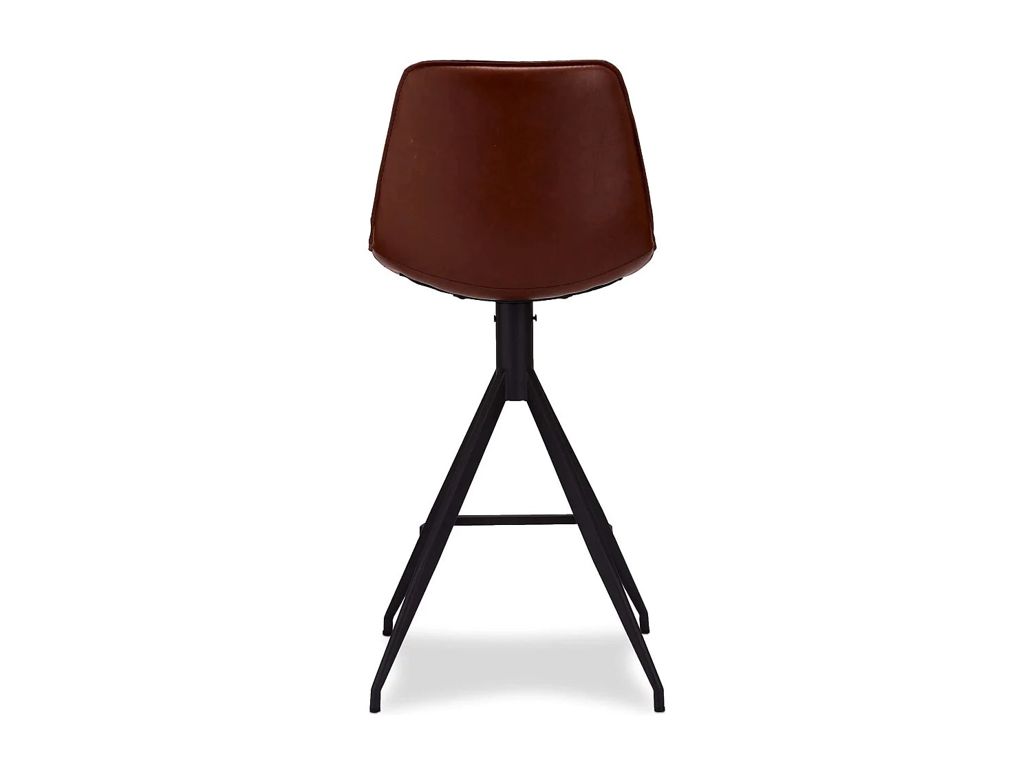 Lot de 2 tabourets de bar avec dossier et pivotant Isabel - Simili et métal - Marron