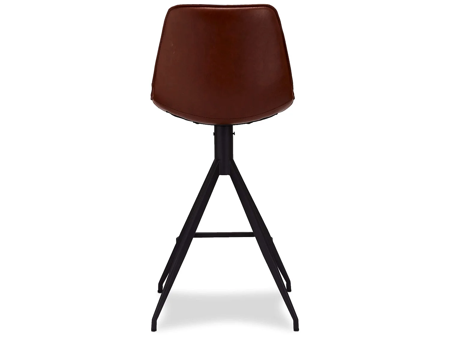 Lot de 2 tabourets de bar avec dossier et pivotant Isabel - Simili et métal - Marron