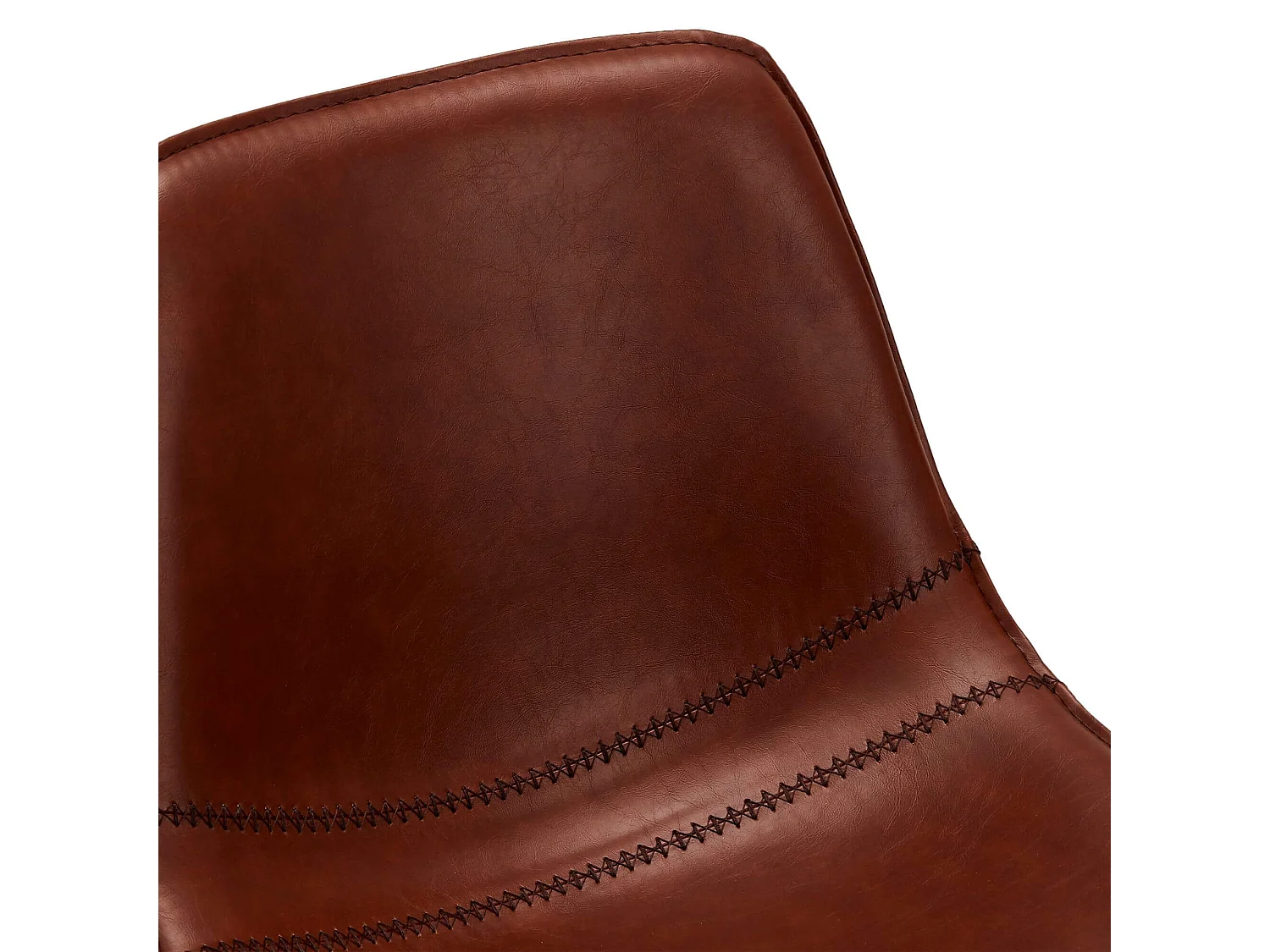 Lot de 2 tabourets de bar avec dossier et pivotant Isabel - Simili et métal - Marron