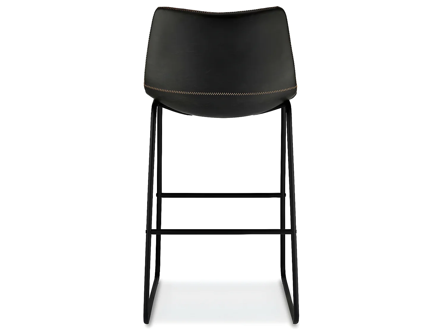 Lot de 2 tabourets de bar avec dossier Indiana - Simili et métal - Noir