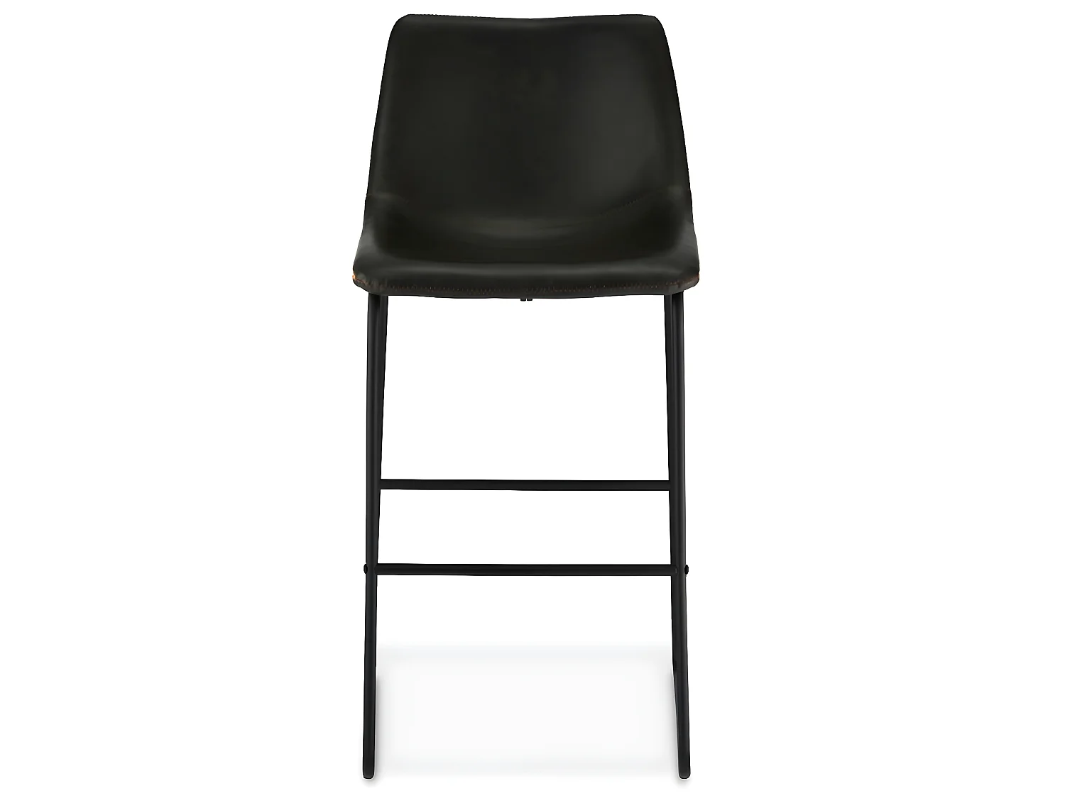 Lot de 2 tabourets de bar avec dossier Indiana - Simili et métal - Noir