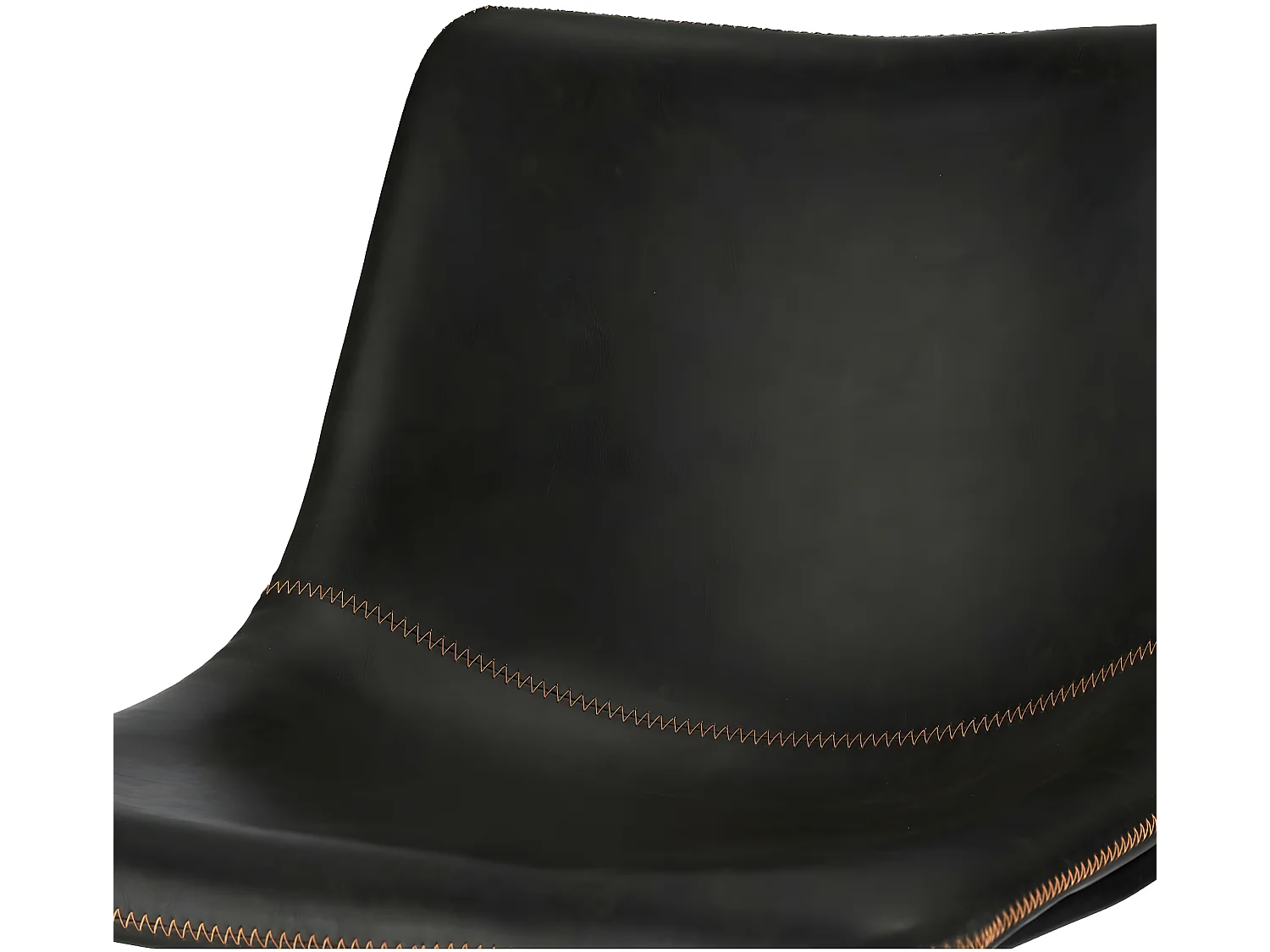 Lot de 2 tabourets de bar avec dossier Indiana - Simili et métal - Noir