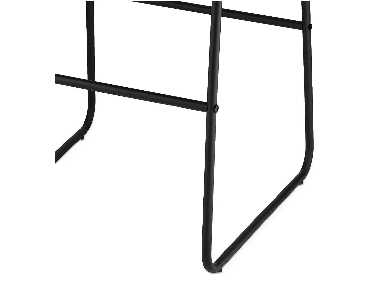 Lot de 2 tabourets de bar avec dossier Indiana - Simili et métal - Noir