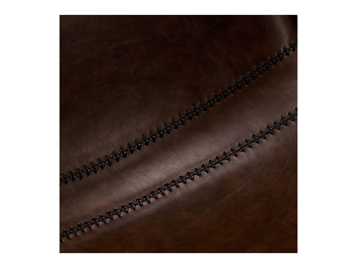 Set van 2 barkrukken Isabel - Met rugleuning - Kunstleer & metaal - Bruin