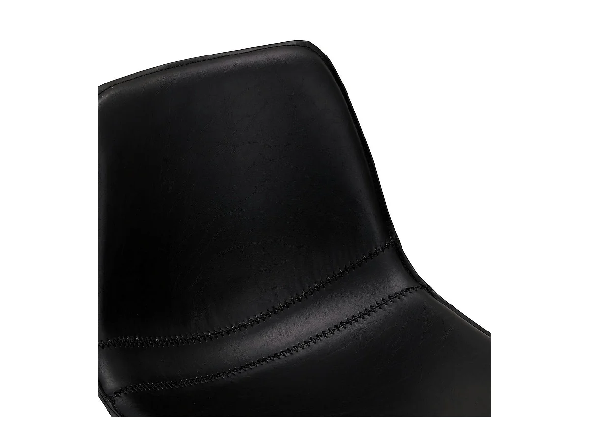 Barhocker Drehbar 2er Set Isabel - Kunstleder & Metall - Schwarz