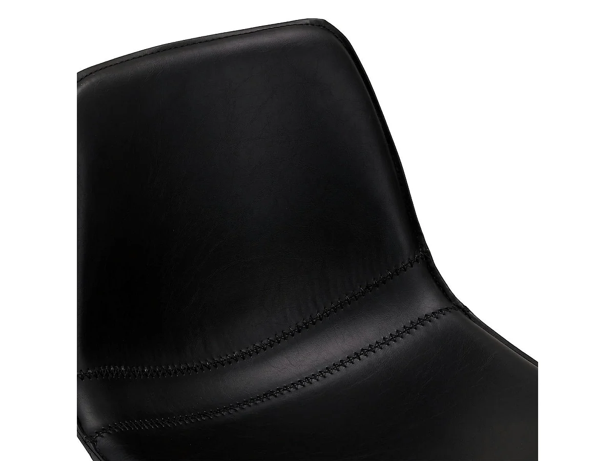 Lotto di 2 sgabelli da bar girevole Isabel - Similpelle e Metallo - Nero