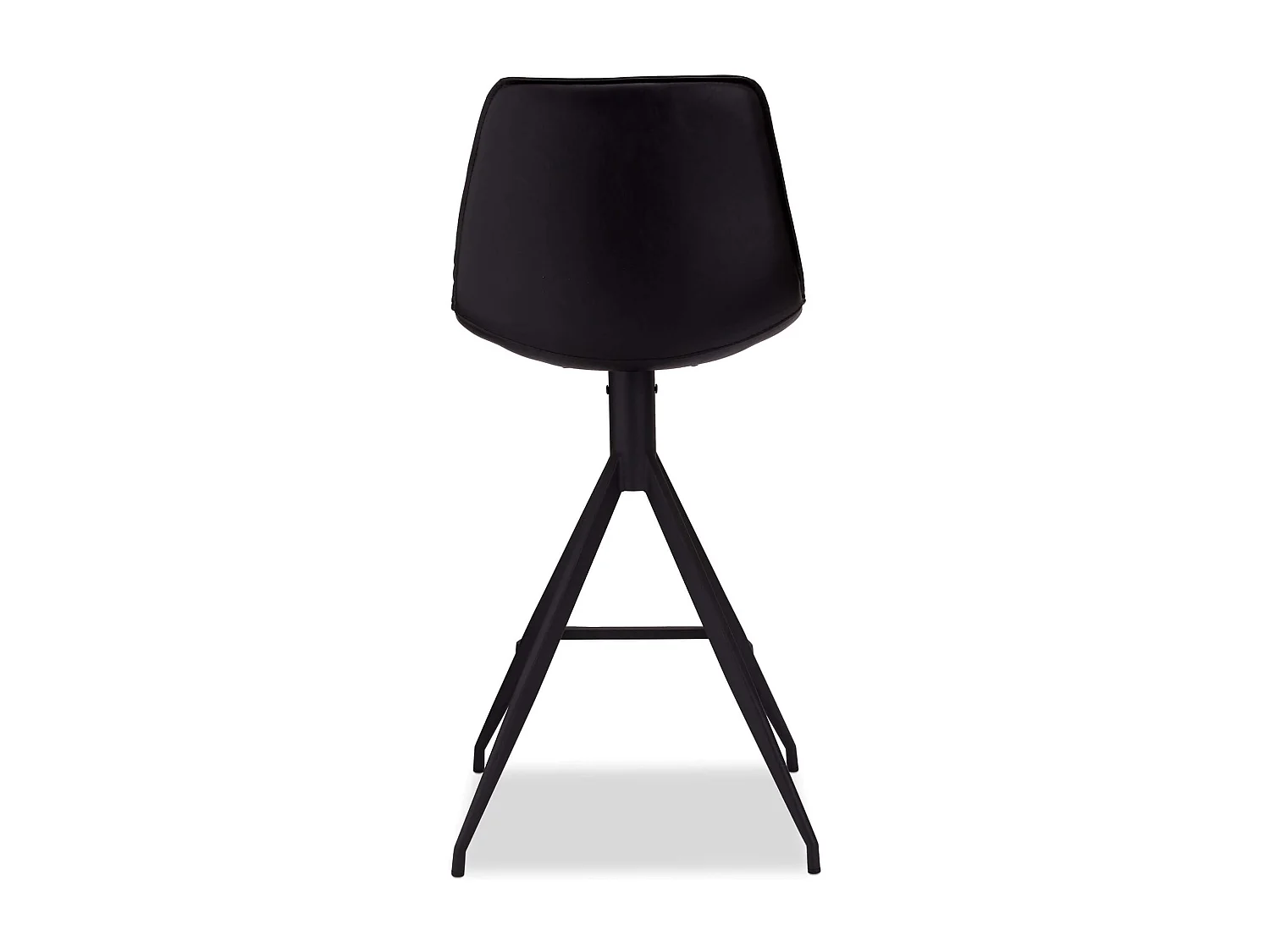 Lot de 2 tabourets de bar avec dossier et pivotant Isabel - Simili et métal - Noir