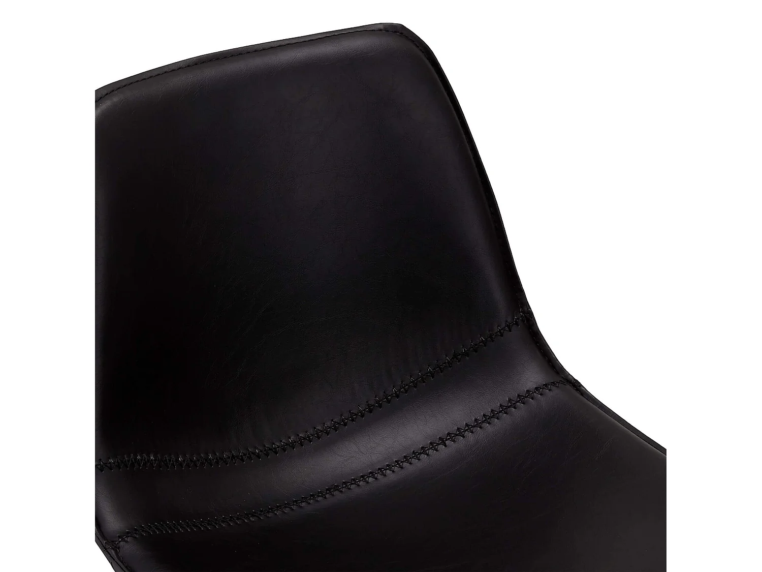 Lot de 2 tabourets de bar avec dossier et pivotant Isabel - Simili et métal - Noir