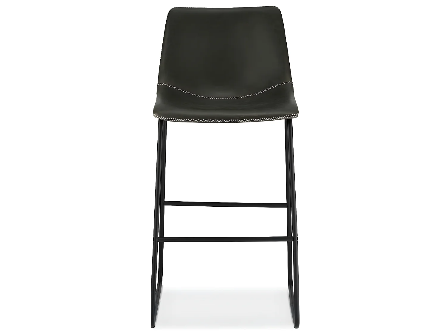 Lot de 2 tabourets de bar avec dossier Indiana - Simili et métal - Gris