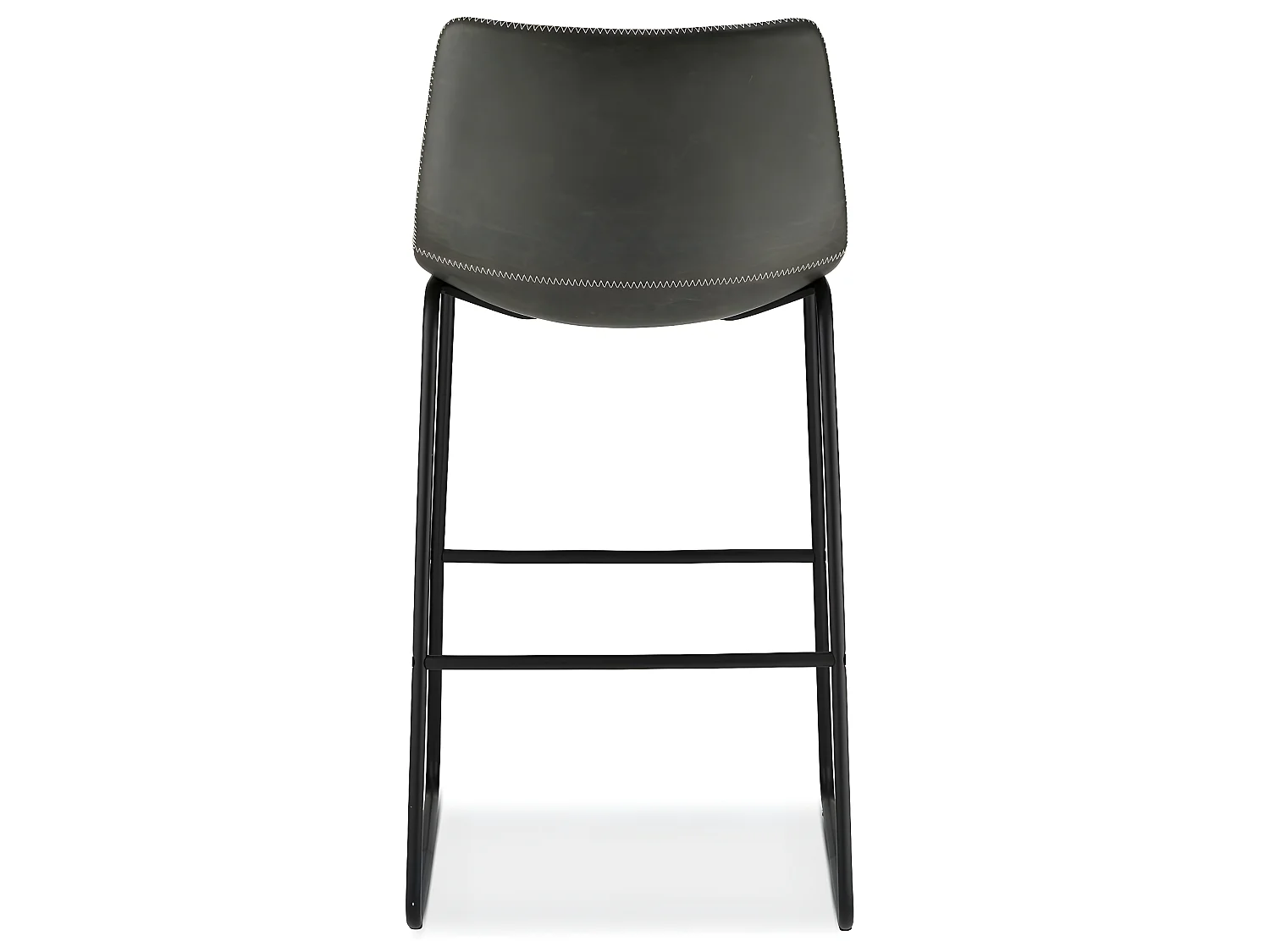 Lot de 2 tabourets de bar avec dossier Indiana - Simili et métal - Gris