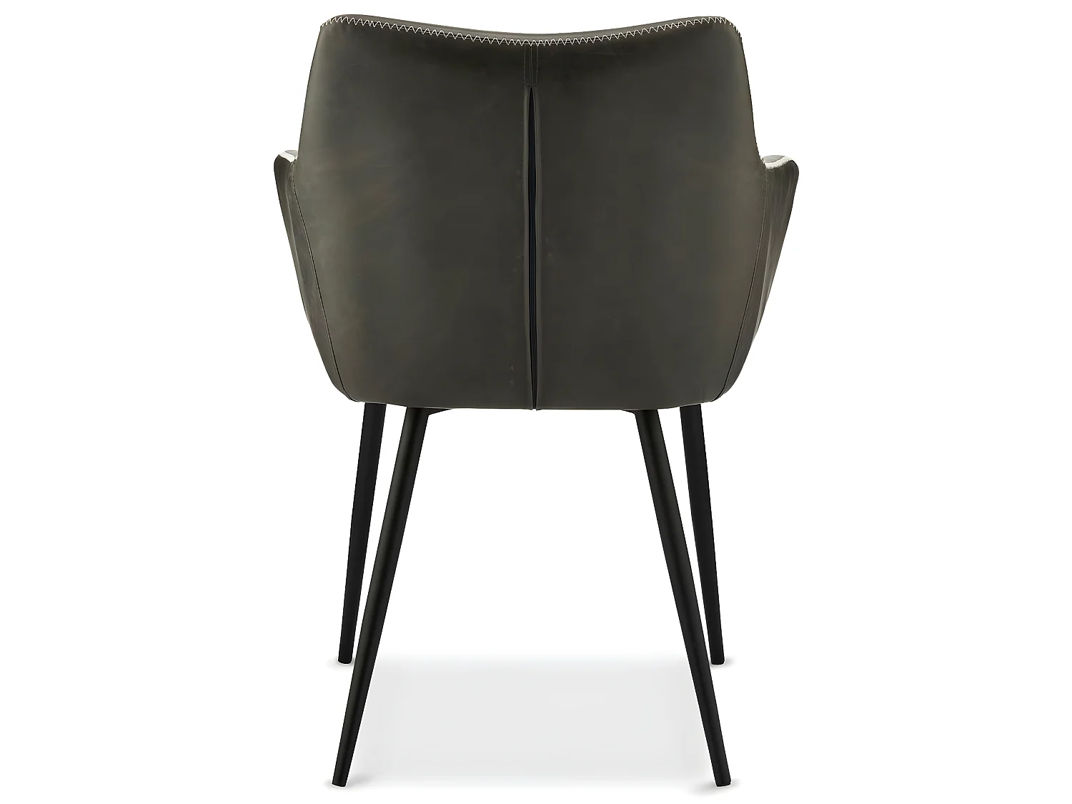 Lot de 2 chaises avec accoudoirs Maria - Simili et métal - Gris