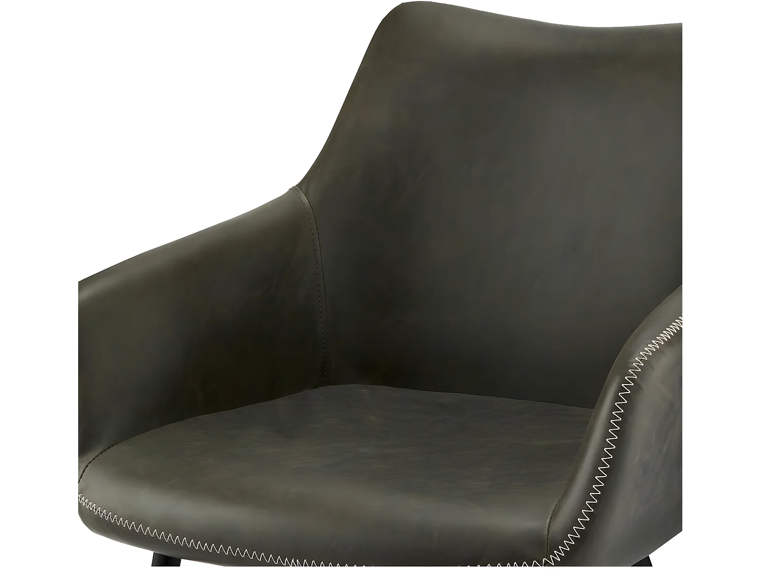 Lot de 2 chaises avec accoudoirs Maria - Simili et métal - Gris