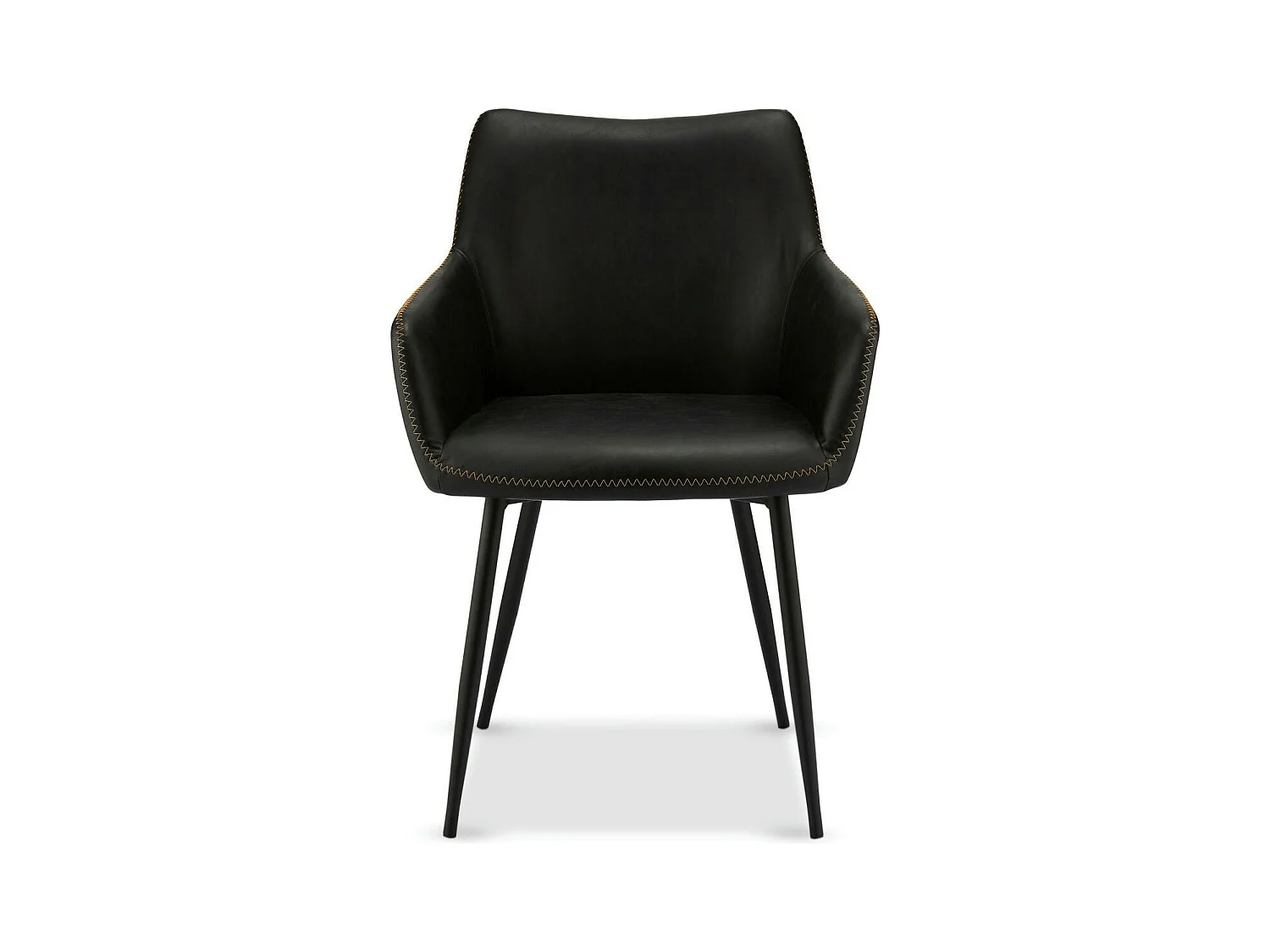 Ibbe Design Zwart Eetkamerstoelen in Kunstleer Maria Set van 2 Fauteuil Stoel Keukenstoel met Metalen Poten, Keuken Woonkamer Slaapkamer 56x56x81 cm