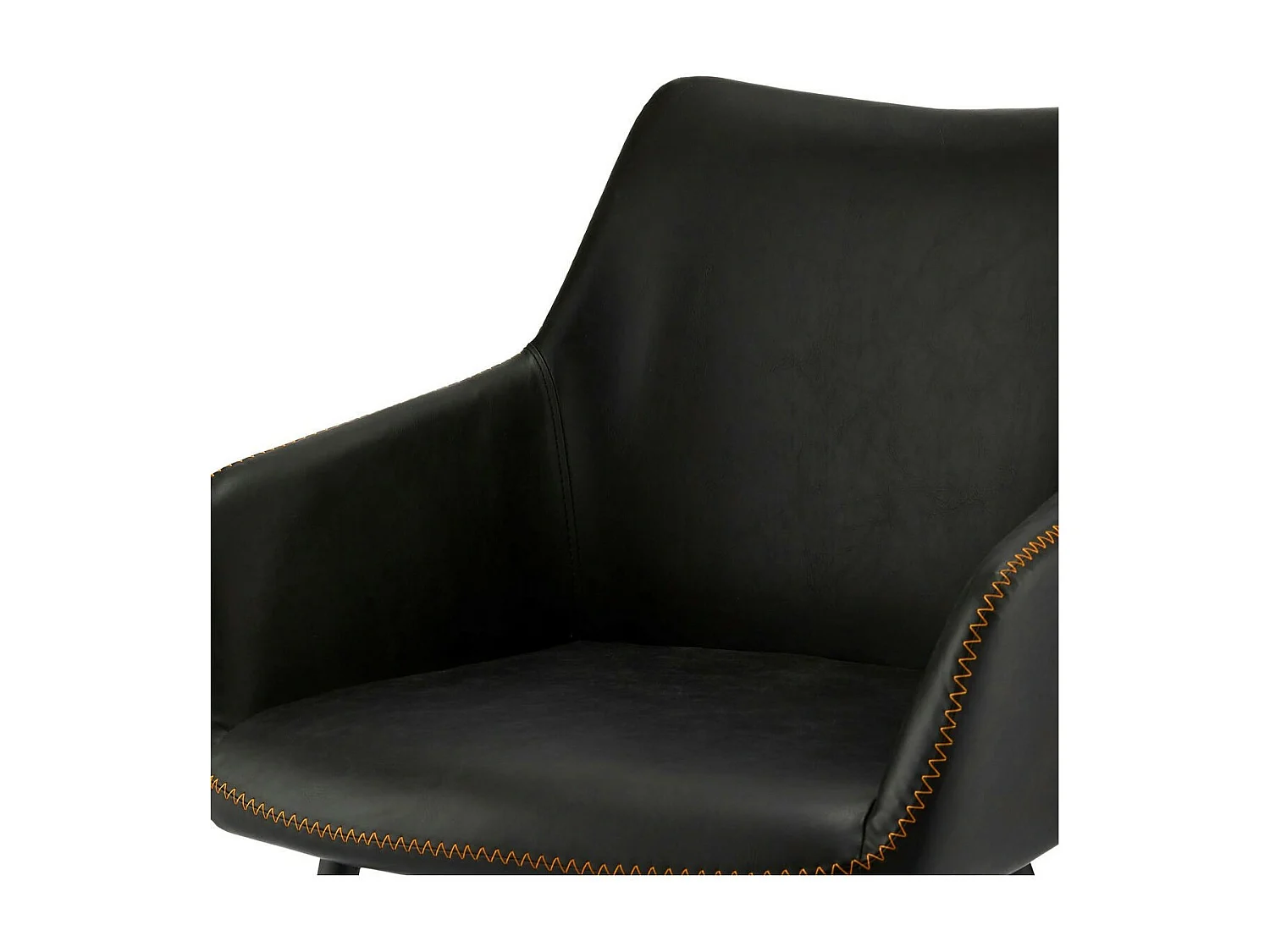 Esszimmerstuhl mit Armlehnen 2er Set Maria - Kunstleder & Metall - Schwarz