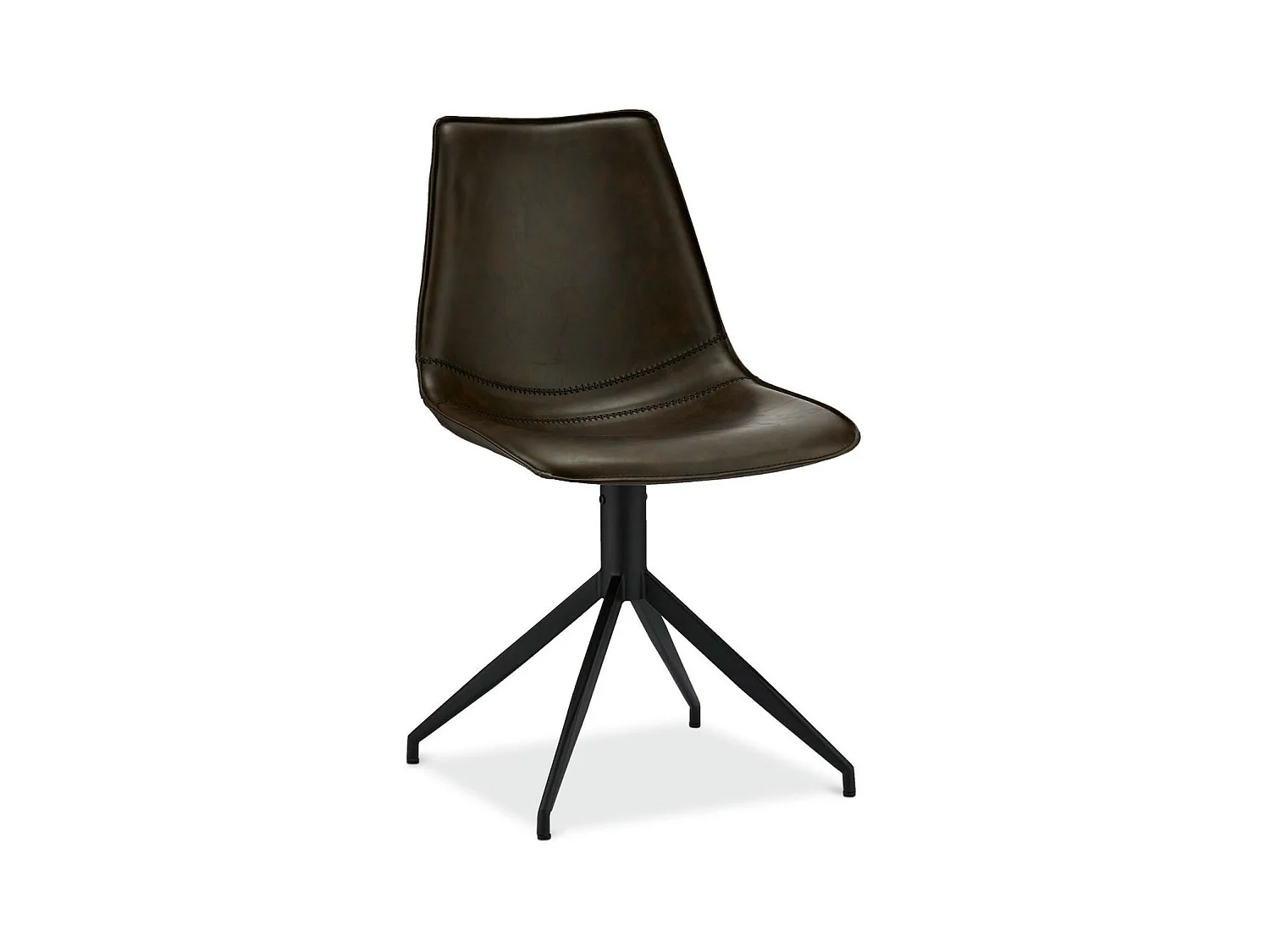 Lot de 2 chaises pivotantes Isabel - Simili et métal - Marron