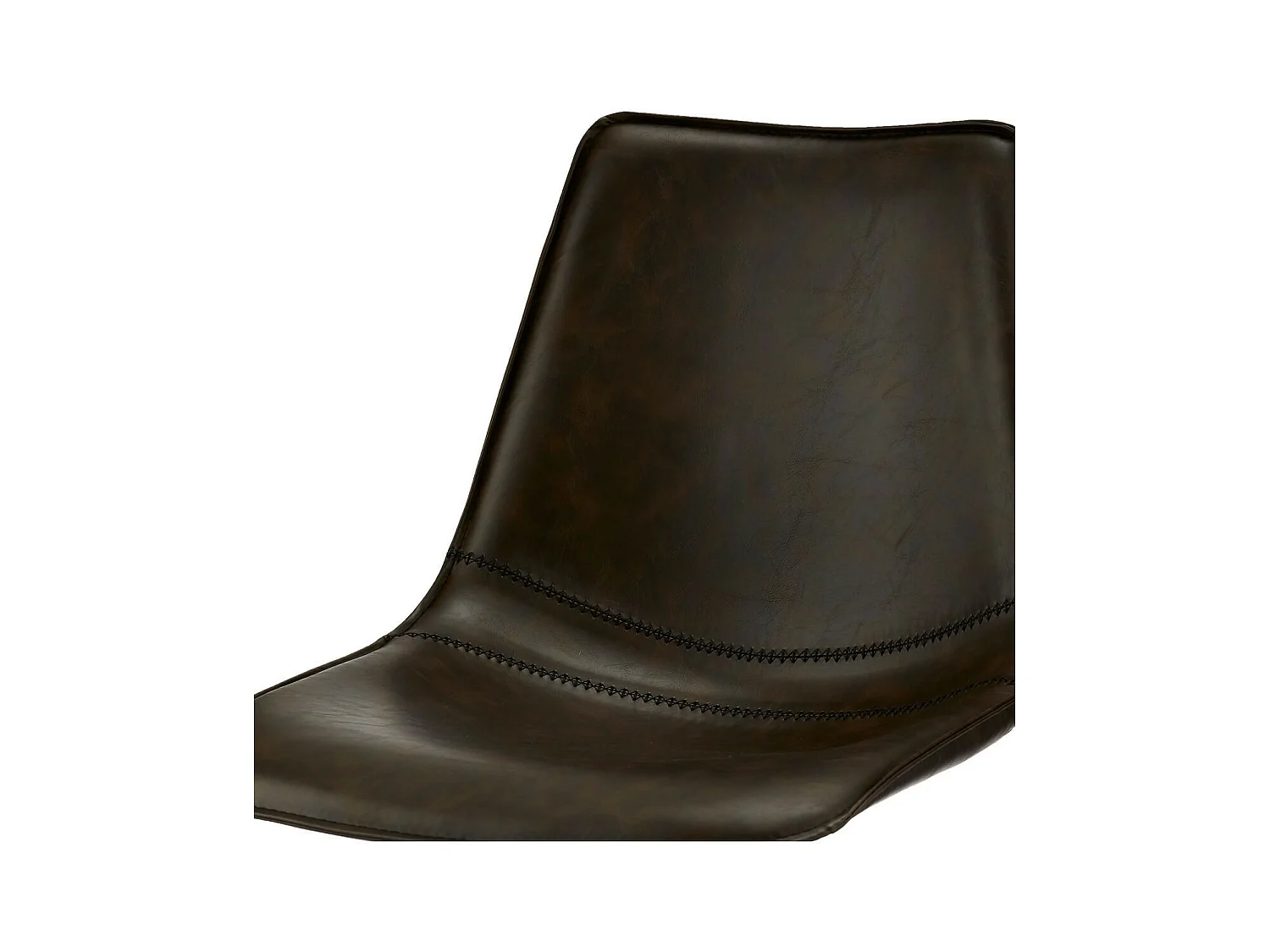 Lot de 2 chaises pivotantes Isabel - Simili et métal - Marron