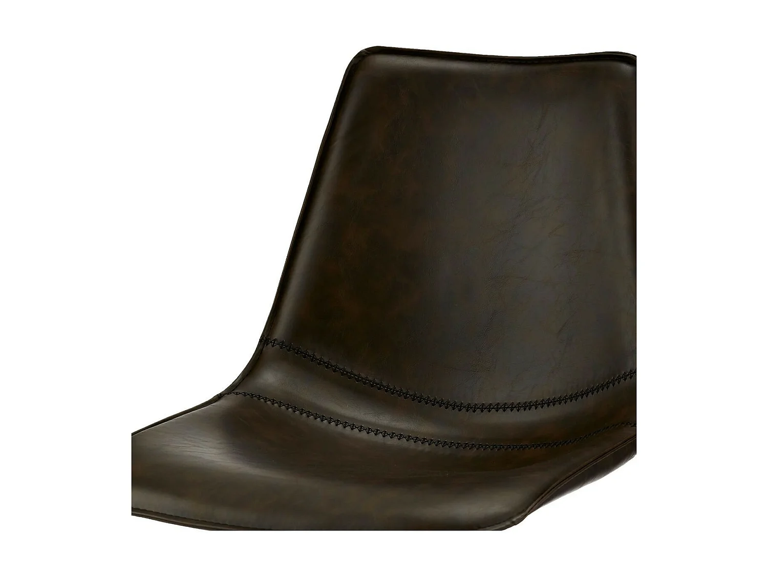 Lot de 2 chaises pivotantes Isabel - Simili et métal - Marron