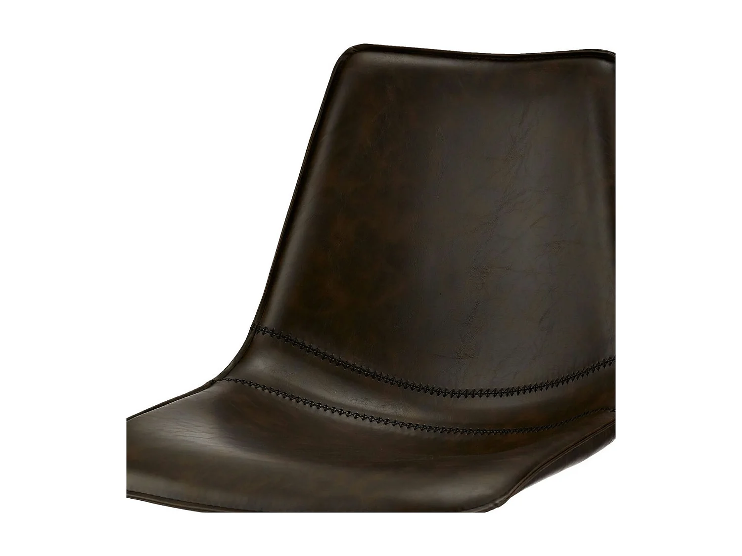 Lot de 2 chaises pivotantes Isabel - Simili et métal - Marron