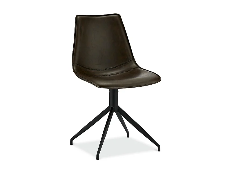 Lot de 2 chaises pivotantes Isabel - Simili et métal - Marron