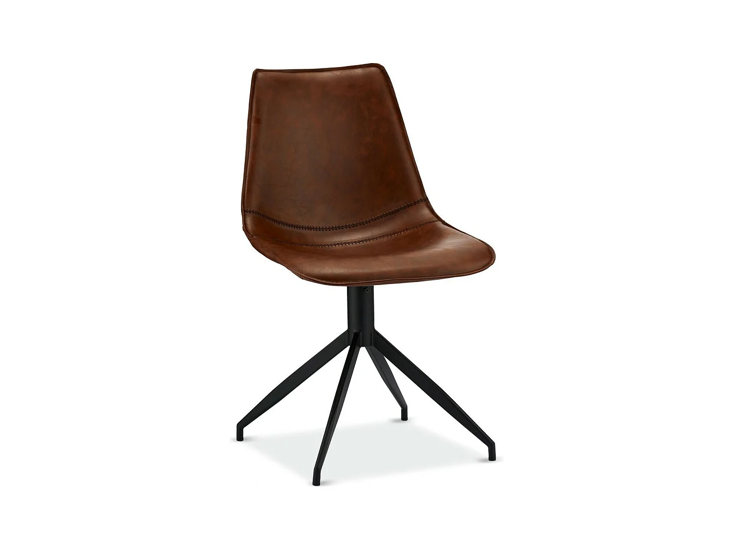 Esszimmerstuhl Drehbar 2er Set Isabel - Kunstleder & Metall - Braun