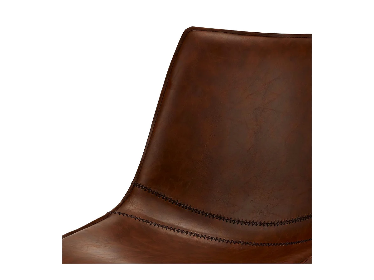 Esszimmerstuhl Drehbar 2er Set Isabel - Kunstleder & Metall - Braun