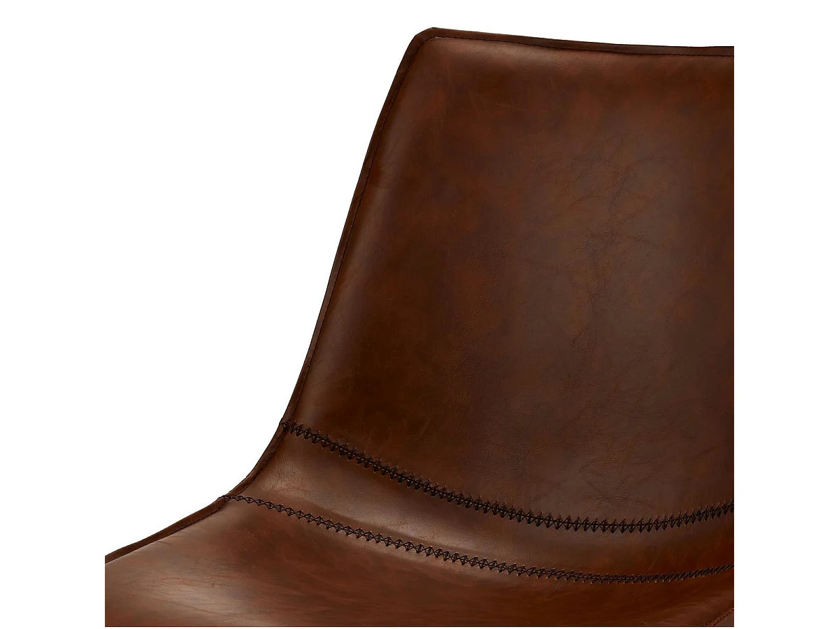 Lot de 2 chaises pivotant Isabel - Simili et métal - Marron